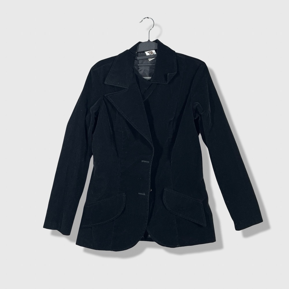 LATCH ON Blazer Jacket Womens Medium Black Velvet Goth Victorian Vintage